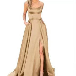 Women’s Shoulder-Hollow Slimming Long Bridesmaid