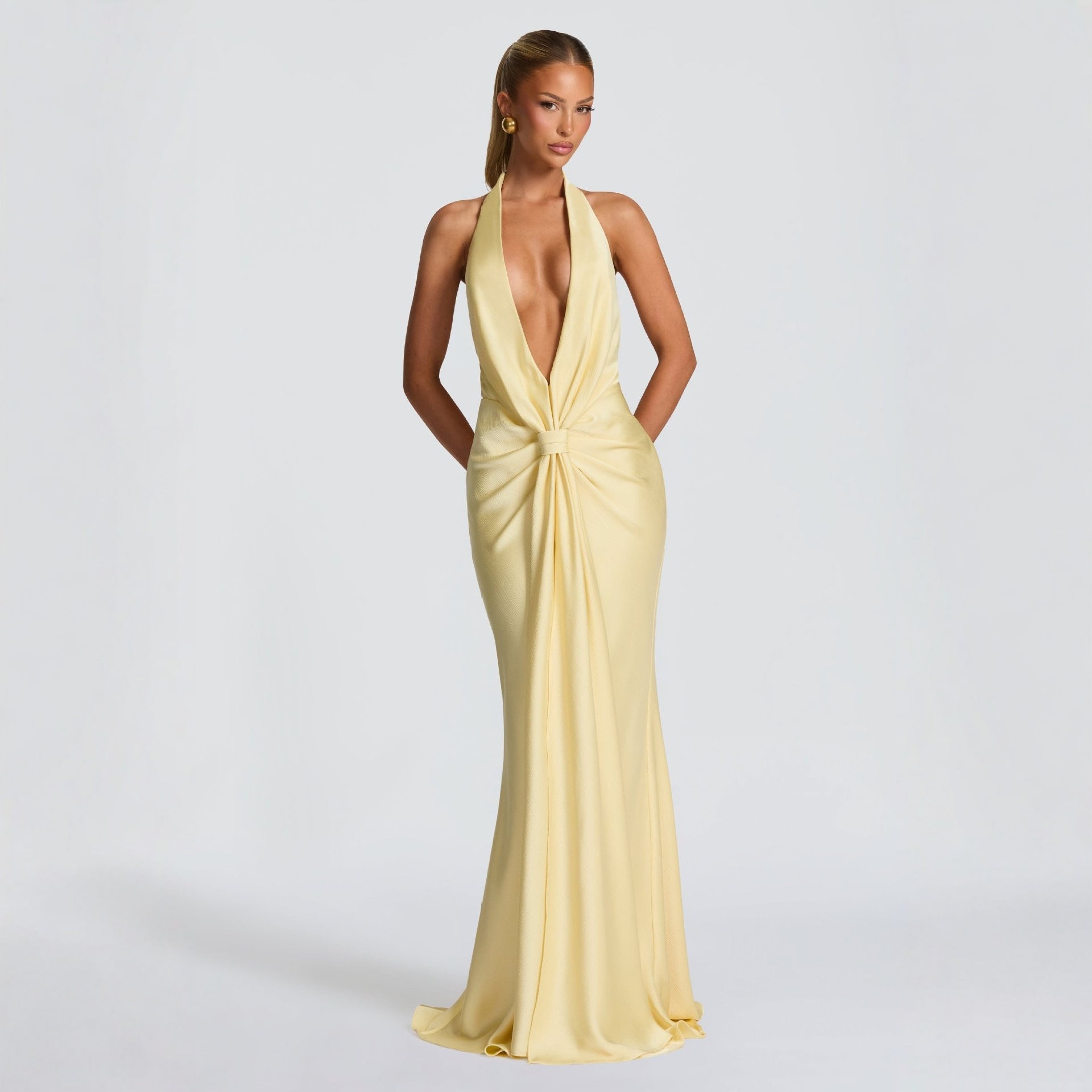 Sexy Snatched-Waist Bodycon Gown