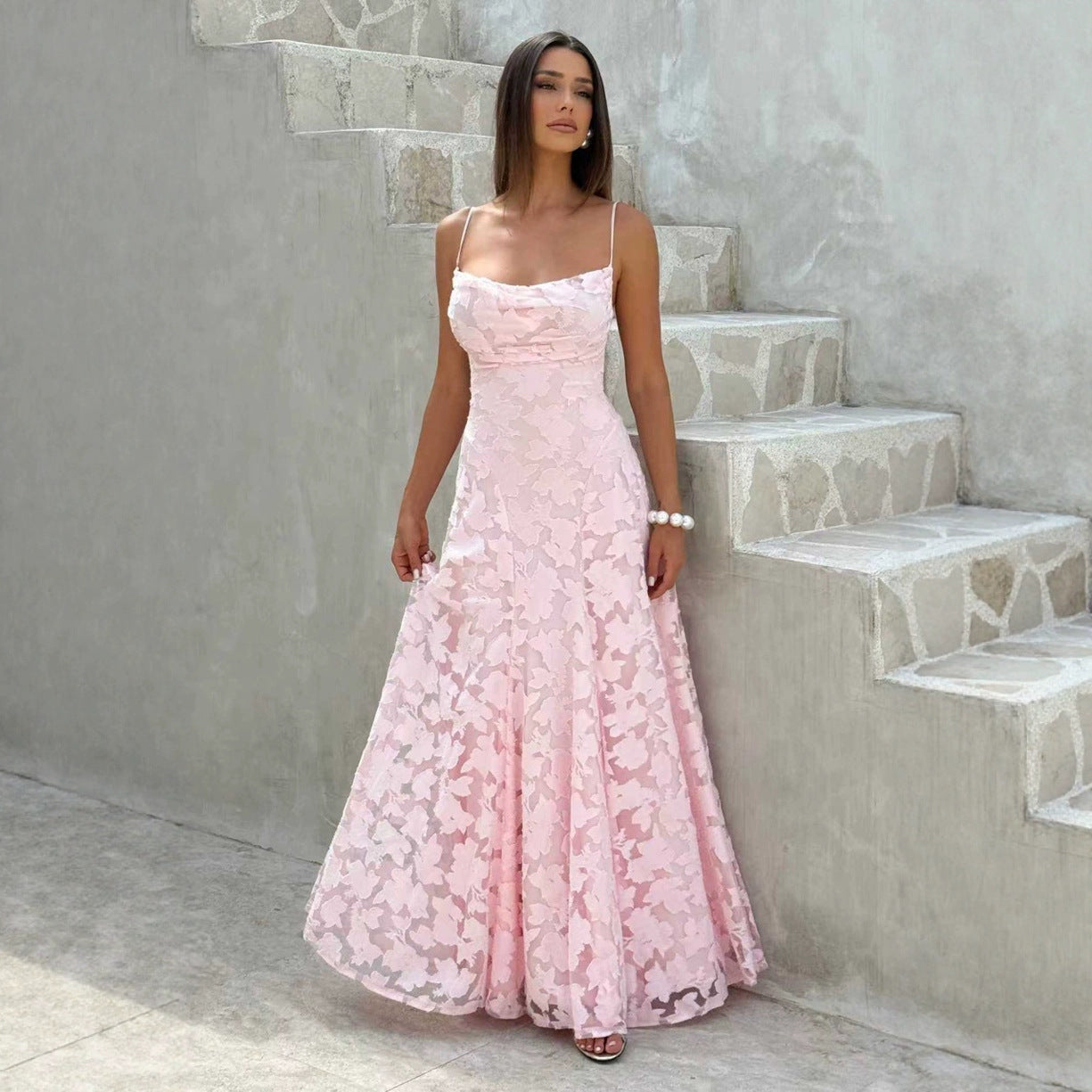 Slim-Fit Sling Backless Lace-Up