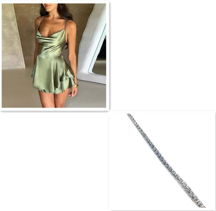 Women’s Lace-Up Backless Suspender Dress