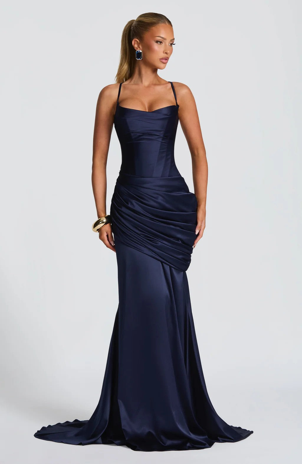 Elegant Figure-Flattering Long Slip Dress