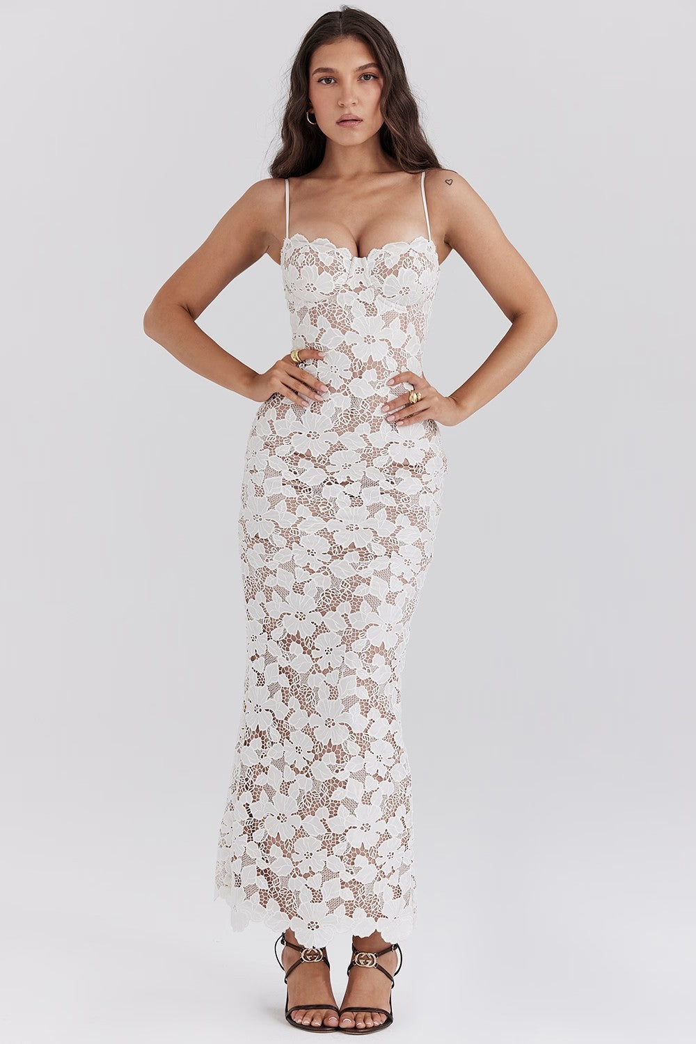 White Strapless Suspender Casual Dress