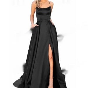Women’s Shoulder-Hollow Slimming Long Bridesmaid