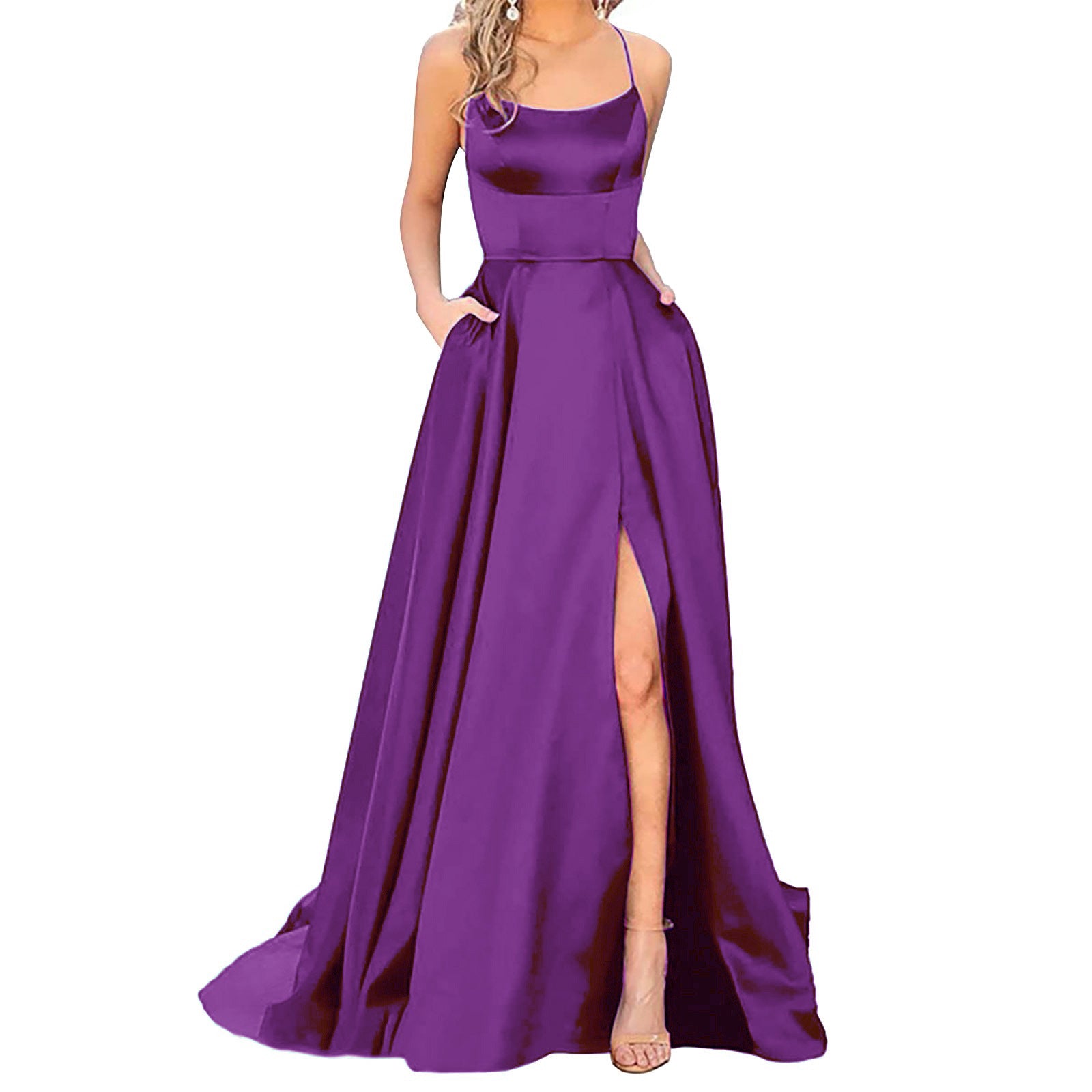Women’s Shoulder-Hollow Slimming Long Bridesmaid