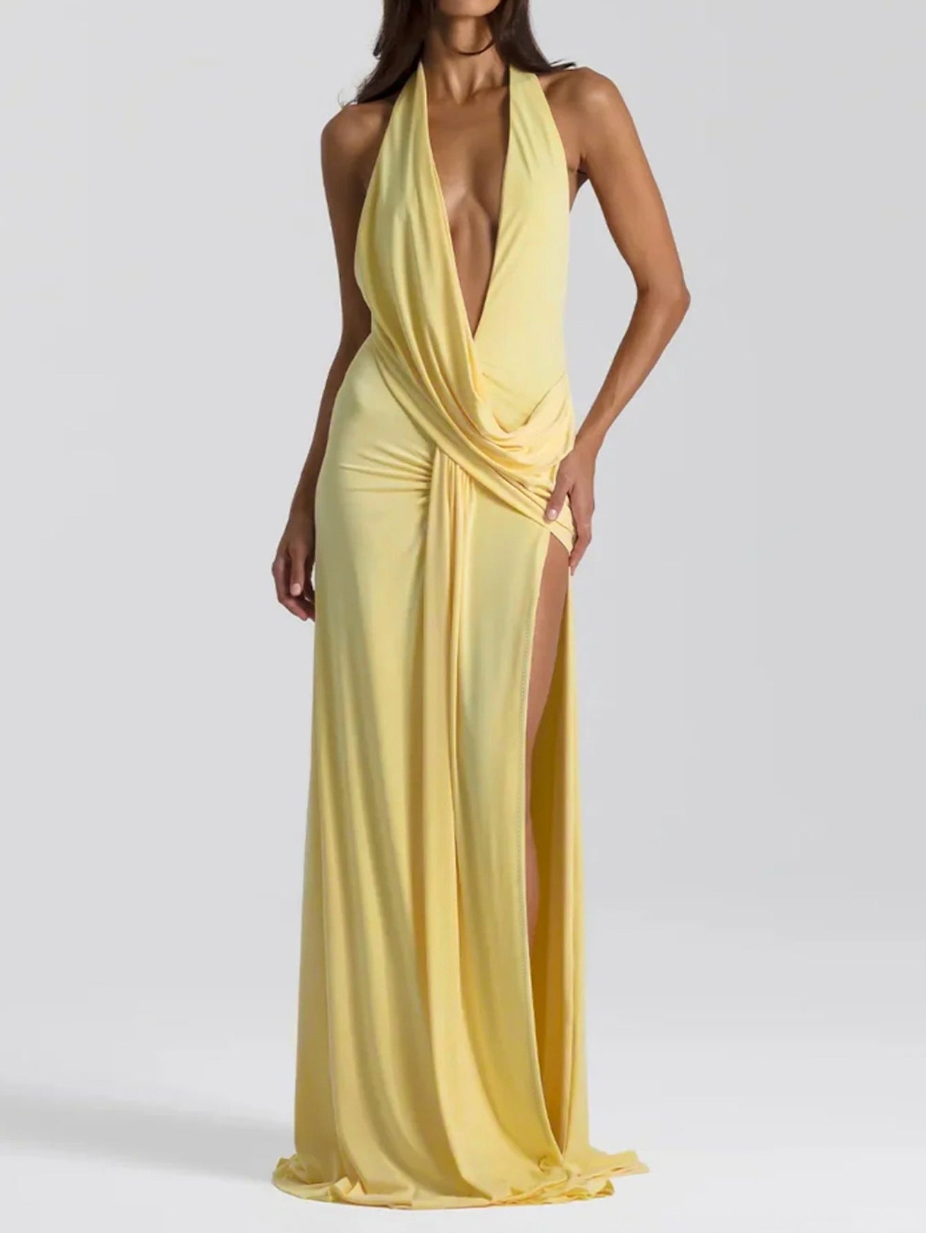 Women’s Elegant Solid Color Midi