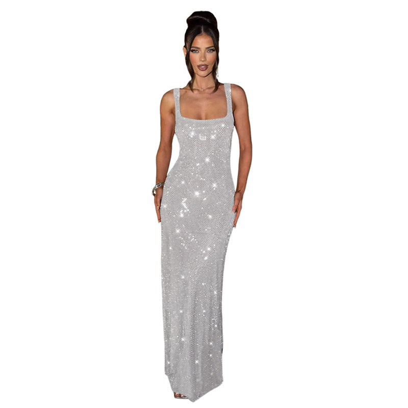Sequined Sling Slim Dress