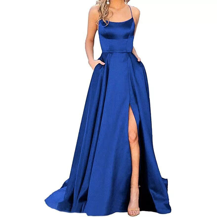 Women’s Shoulder-Hollow Slimming Long Bridesmaid