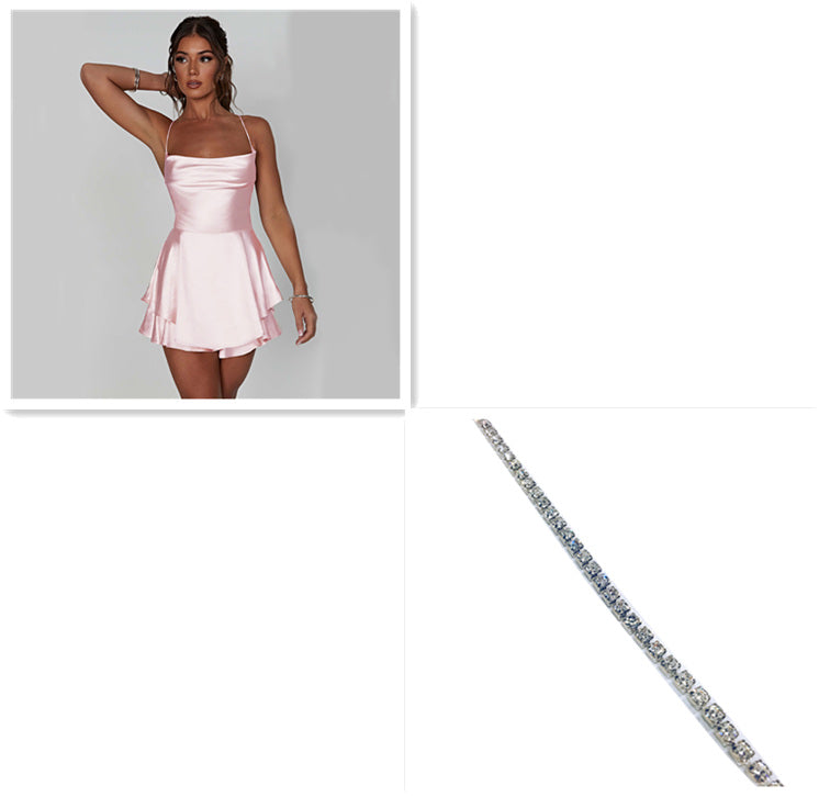 Women’s Lace-Up Backless Suspender Dress