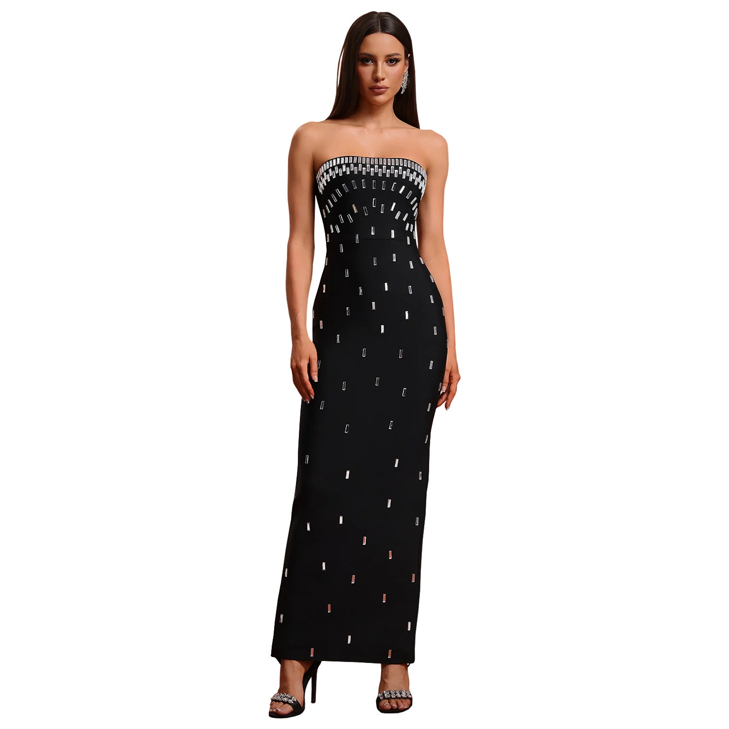 The MAJESTY Hot-Drill Crystal Backless Gown