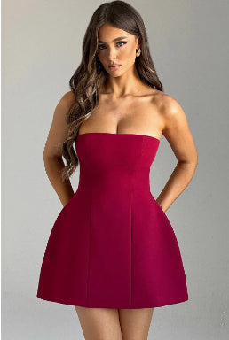 Women’s Solid Color Backless Tube Dress