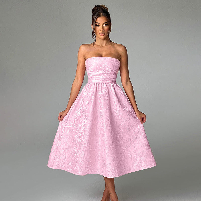 Women’s Jacquard Satin Tube Dress