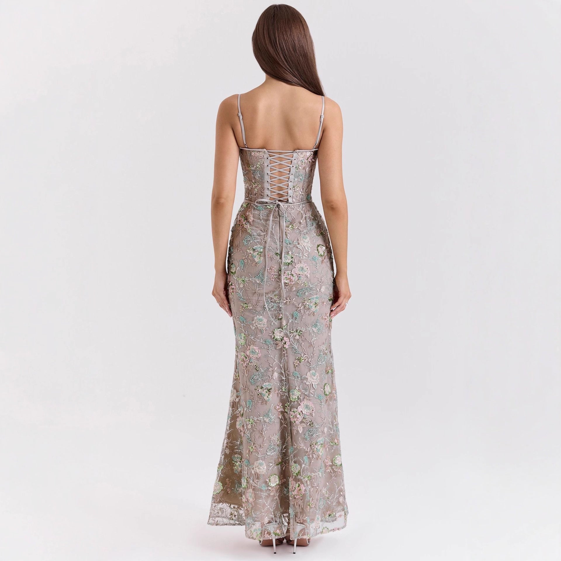 Women’s Low-Neck Lace-Up Gown