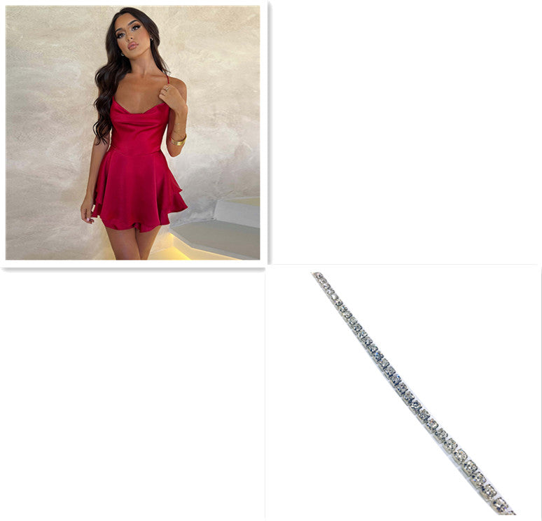 Women’s Lace-Up Backless Suspender Dress