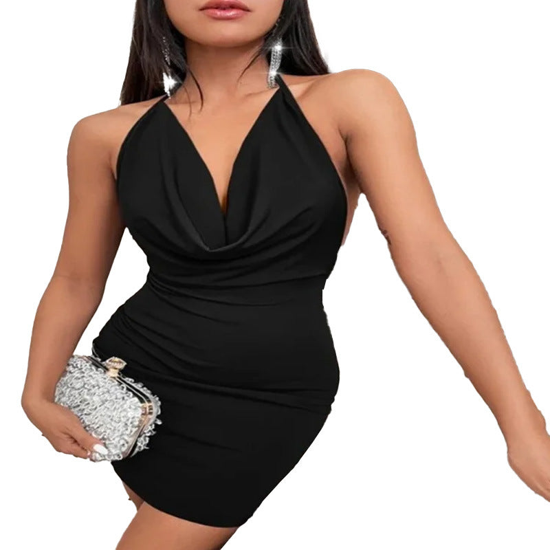 Women’s Summer Deep V-Neck Halter Dress
