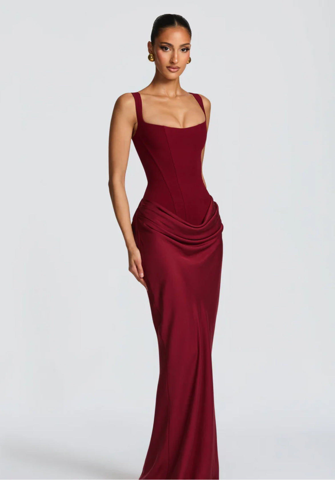 Strapless Sleeveless Sheath Maxi