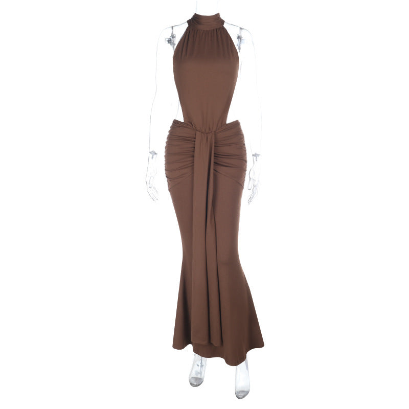Backless Beach Vacation Evening Dress