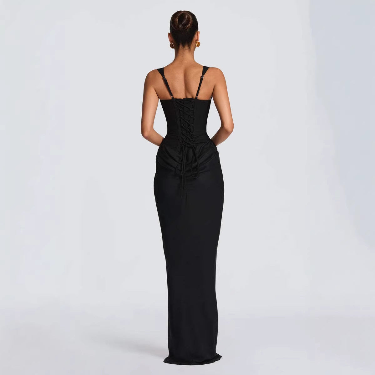 Strapless Sleeveless Sheath Maxi