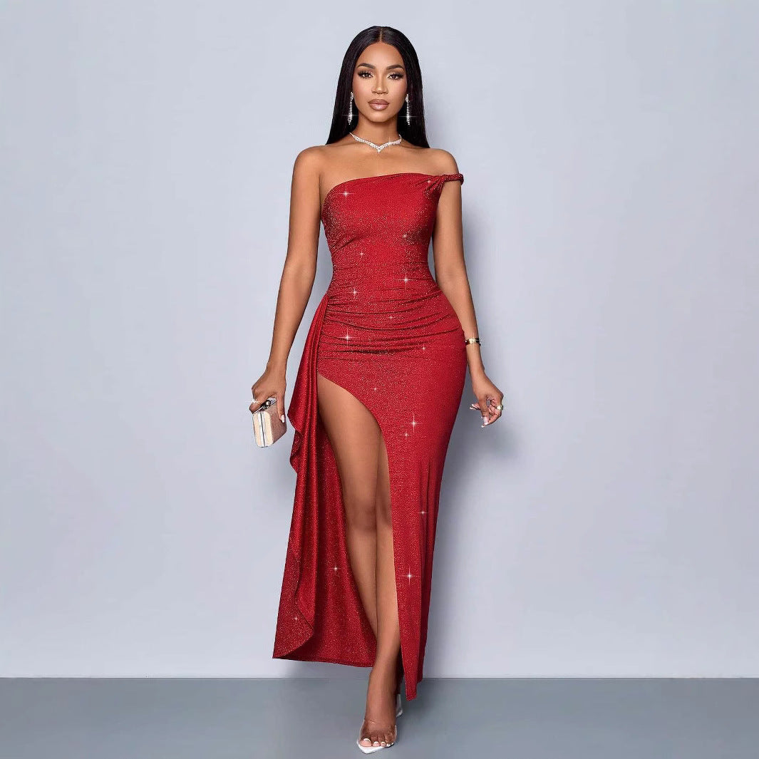 Women’s Luminous Red Asymmetric Side