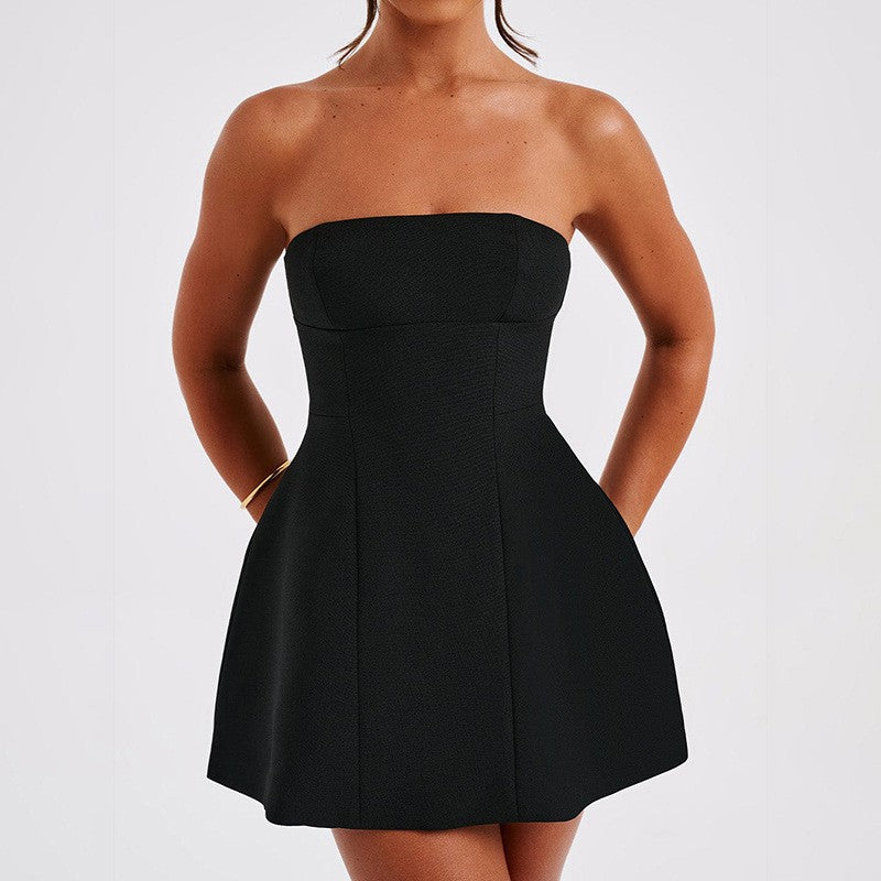Strapless Backless Slim-Fit Mini Tube Dress