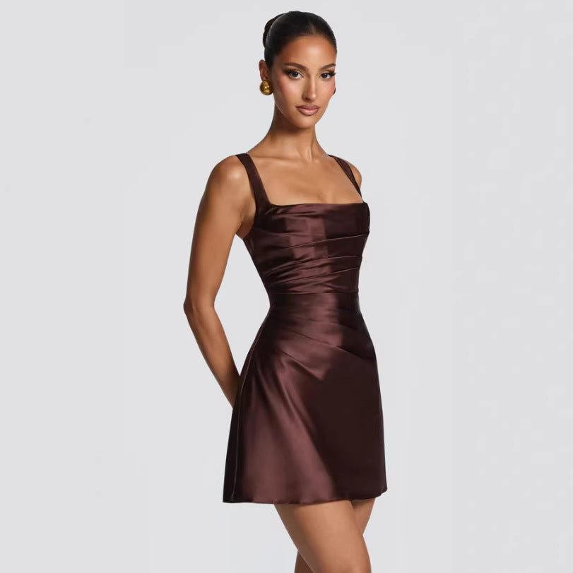 Elegant Form-Fitting Solid Slip Dress