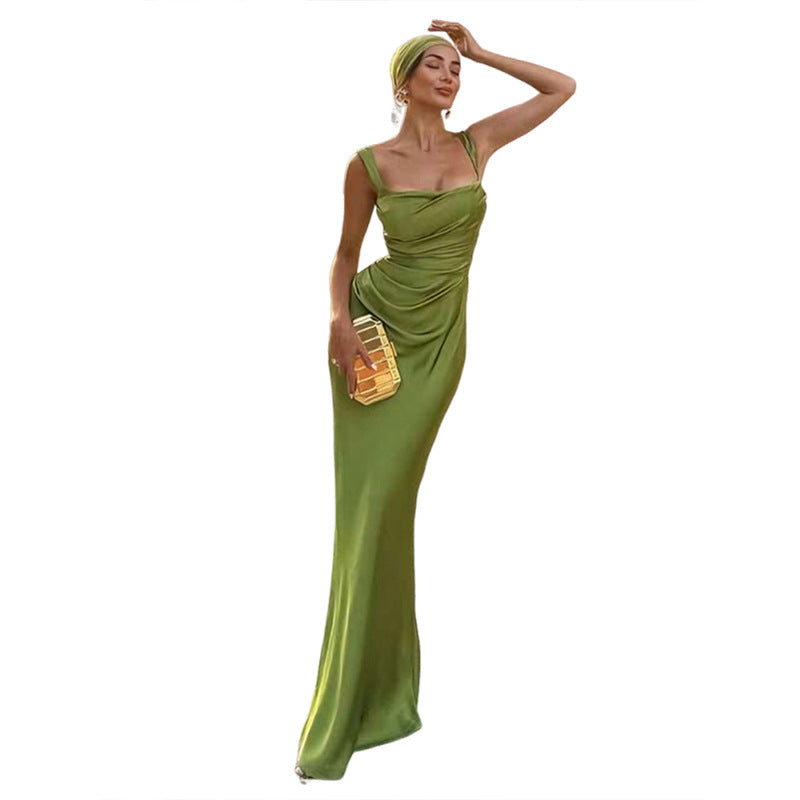 Women’s Solid-Color Pleated Gown