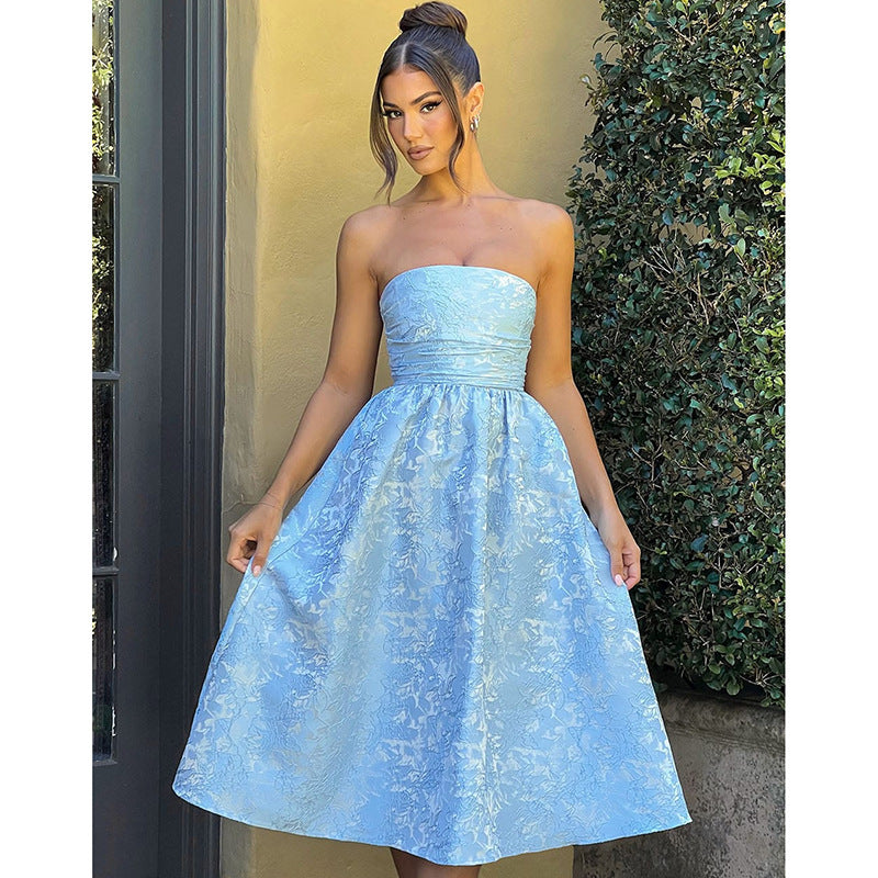 Women’s Jacquard Satin Tube Dress