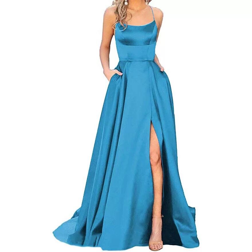 Women’s Shoulder-Hollow Slimming Long Bridesmaid