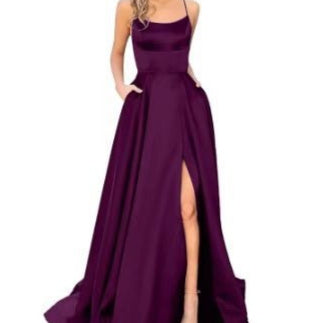 Women’s Shoulder-Hollow Slimming Long Bridesmaid