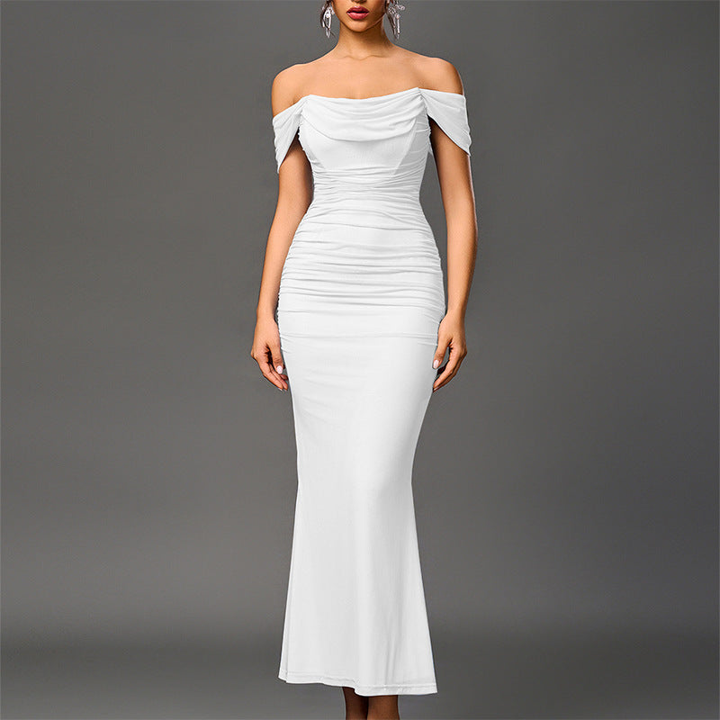 "ELYSIA" Off-Shoulder Sculpted Column Maxi