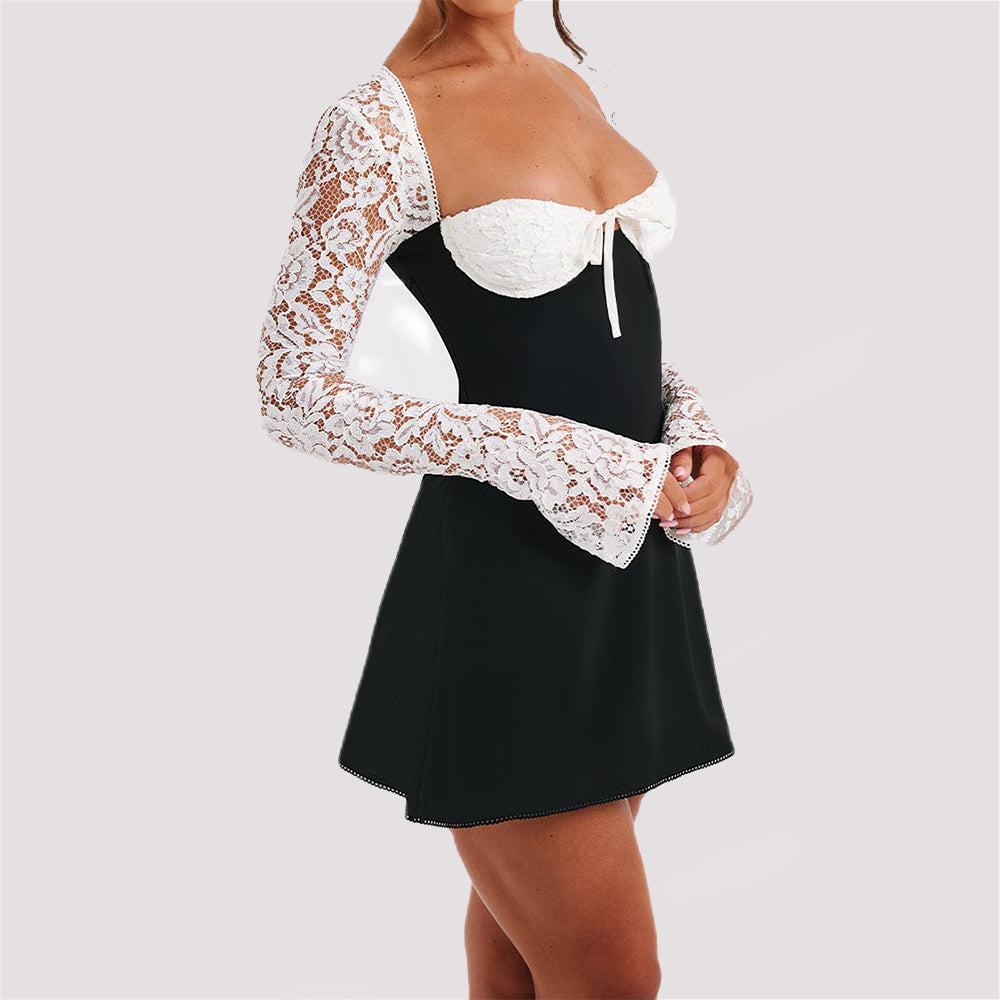 Women’s Lace Long Sleeve Corset Dress