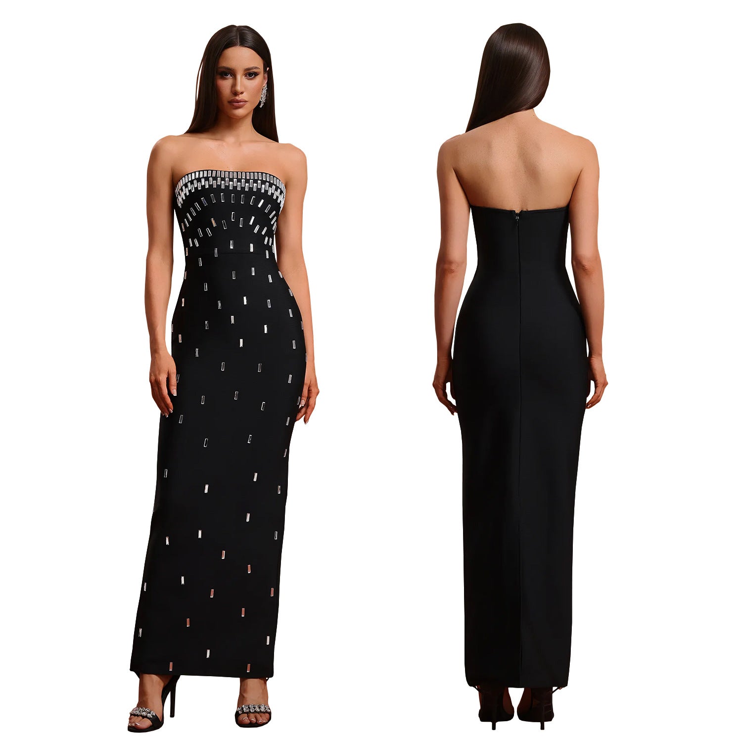 The MAJESTY Hot-Drill Crystal Backless Gown