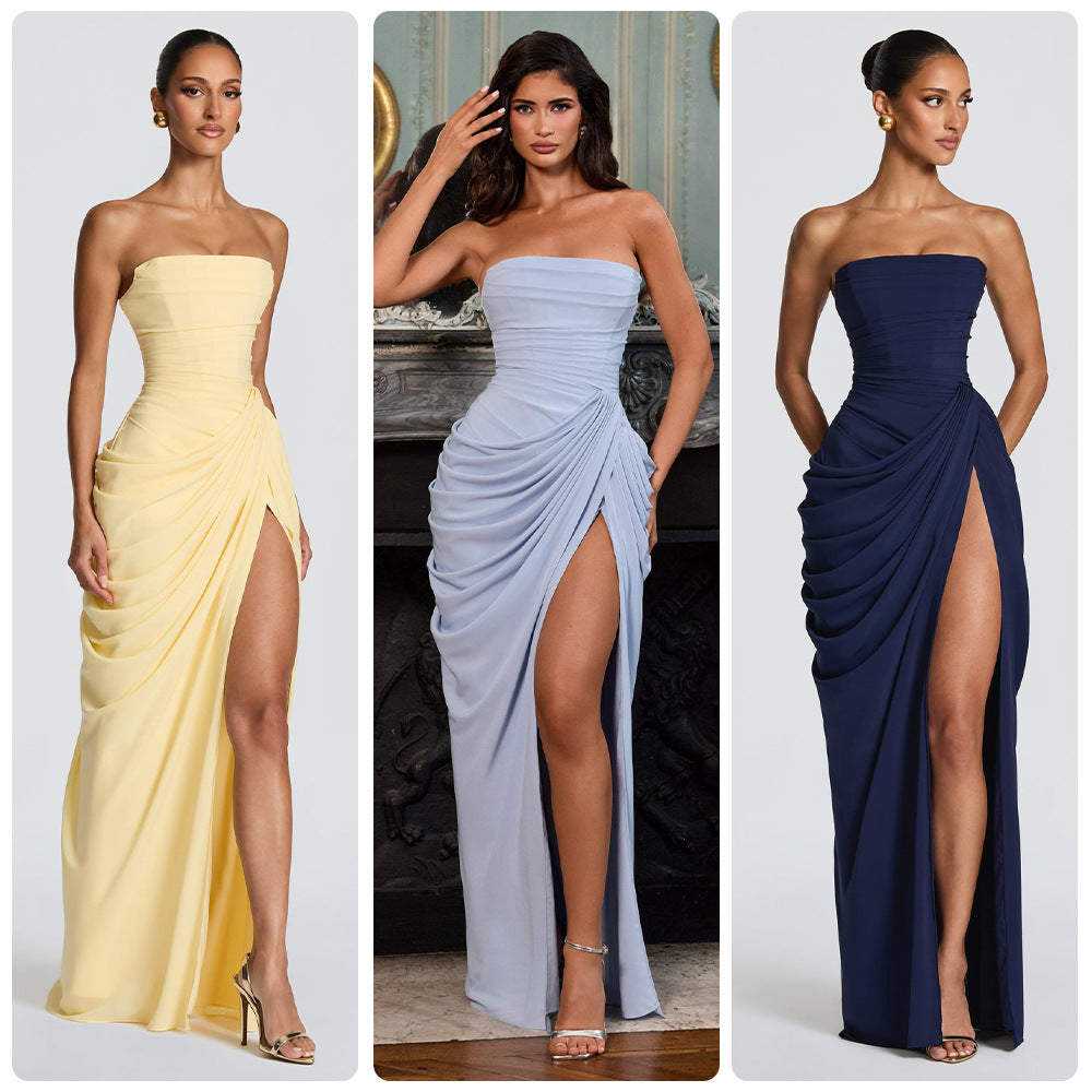 Women’s Tube Top Pleated Maxi