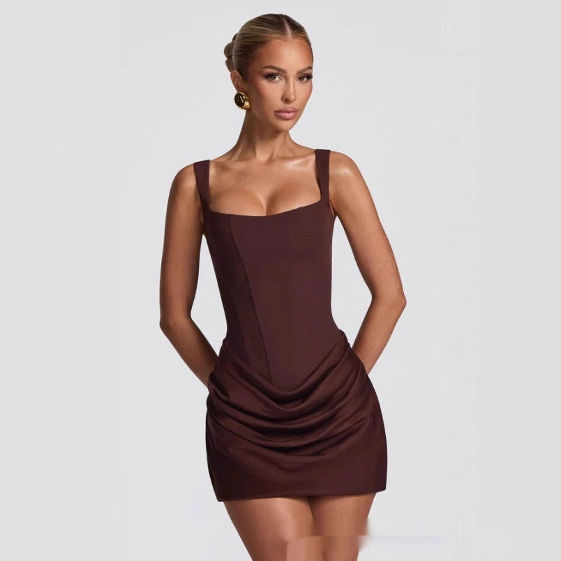 Graceful Tube Top Strap Mini Dress