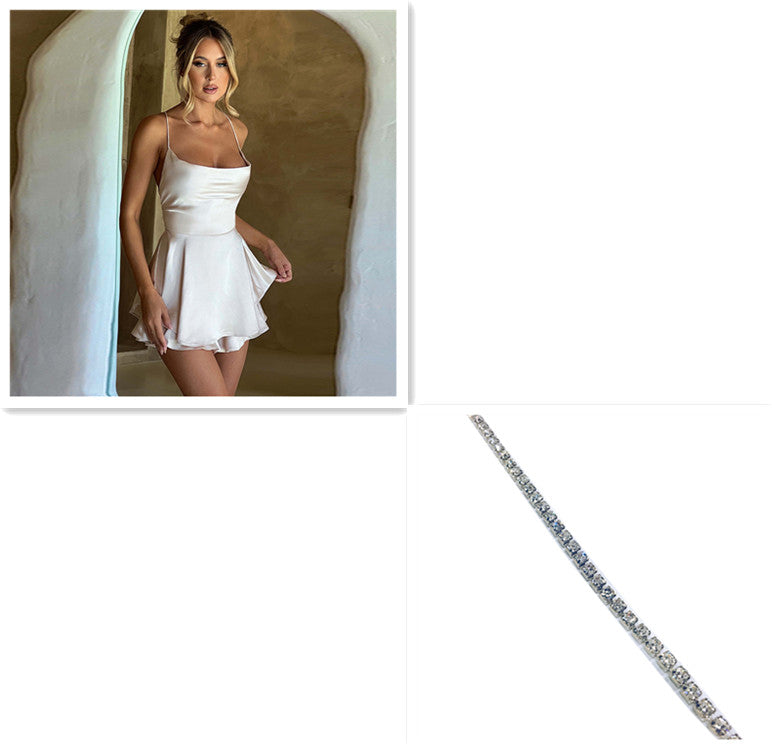 Women’s Lace-Up Backless Suspender Dress
