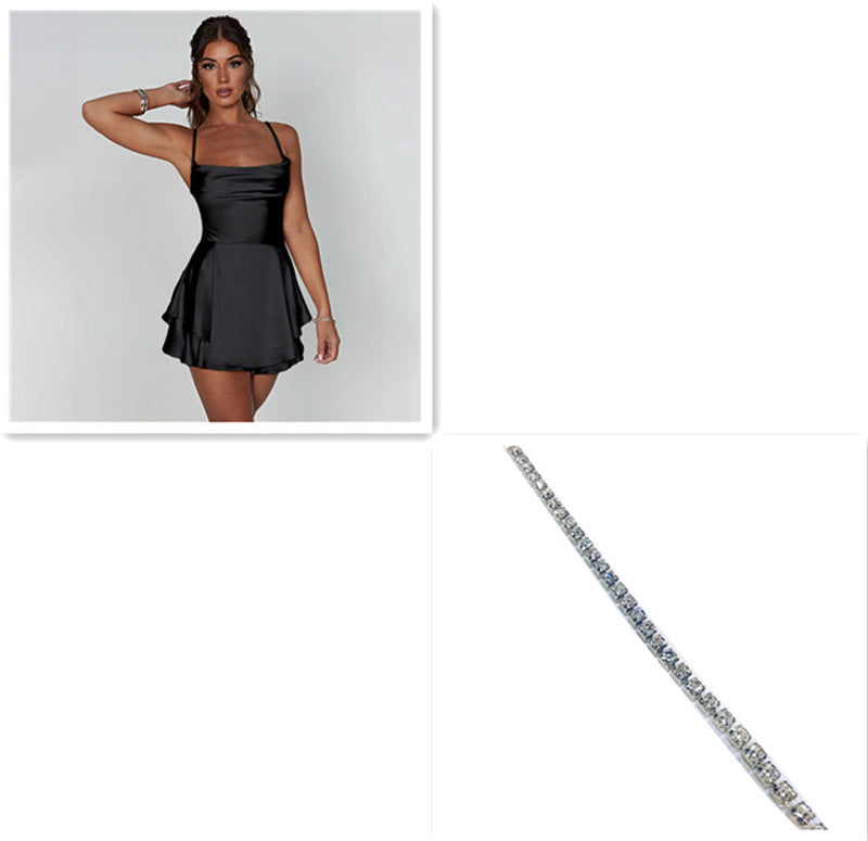 Women’s Lace-Up Backless Suspender Dress