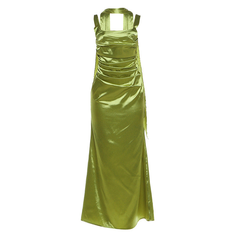 Women’s Solid-Color Pleated Gown