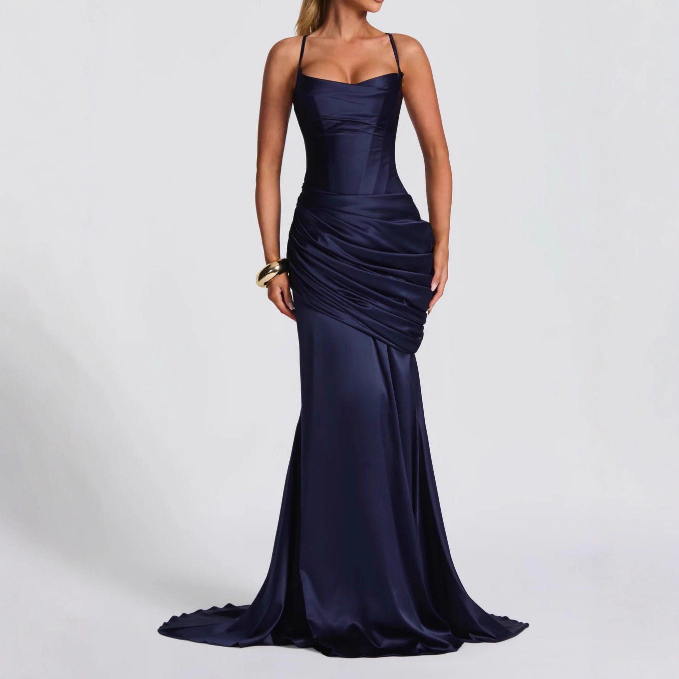 Elegant Figure-Flattering Long Slip Dress