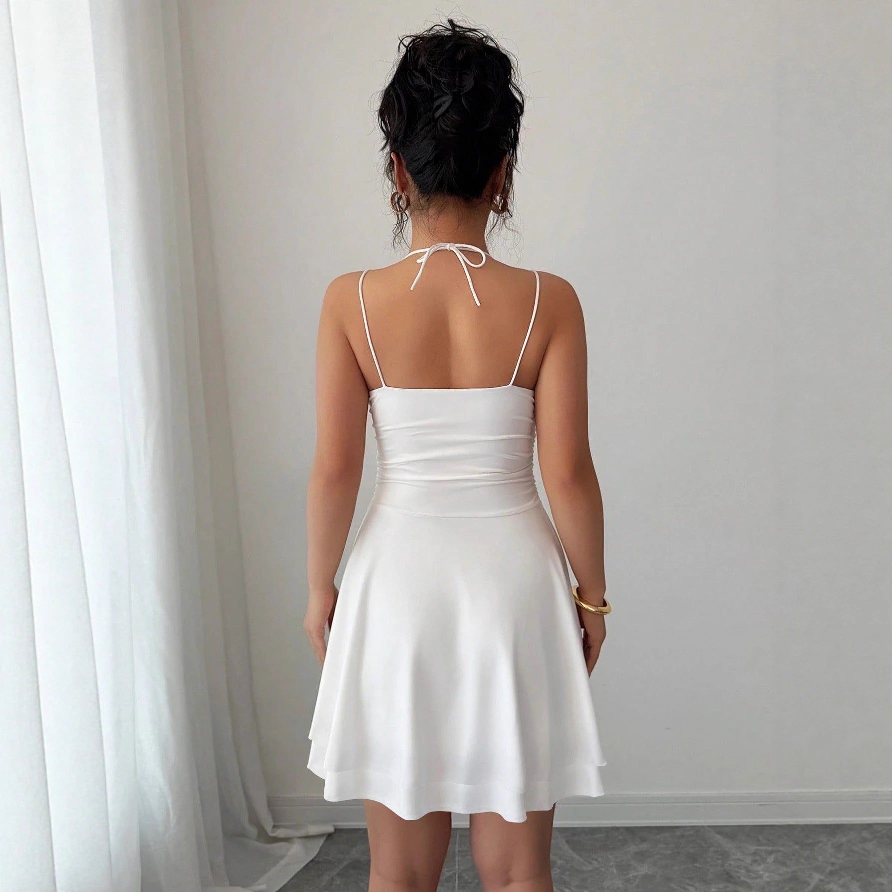 Women’s Waist-Cinching Satin Slip Dress