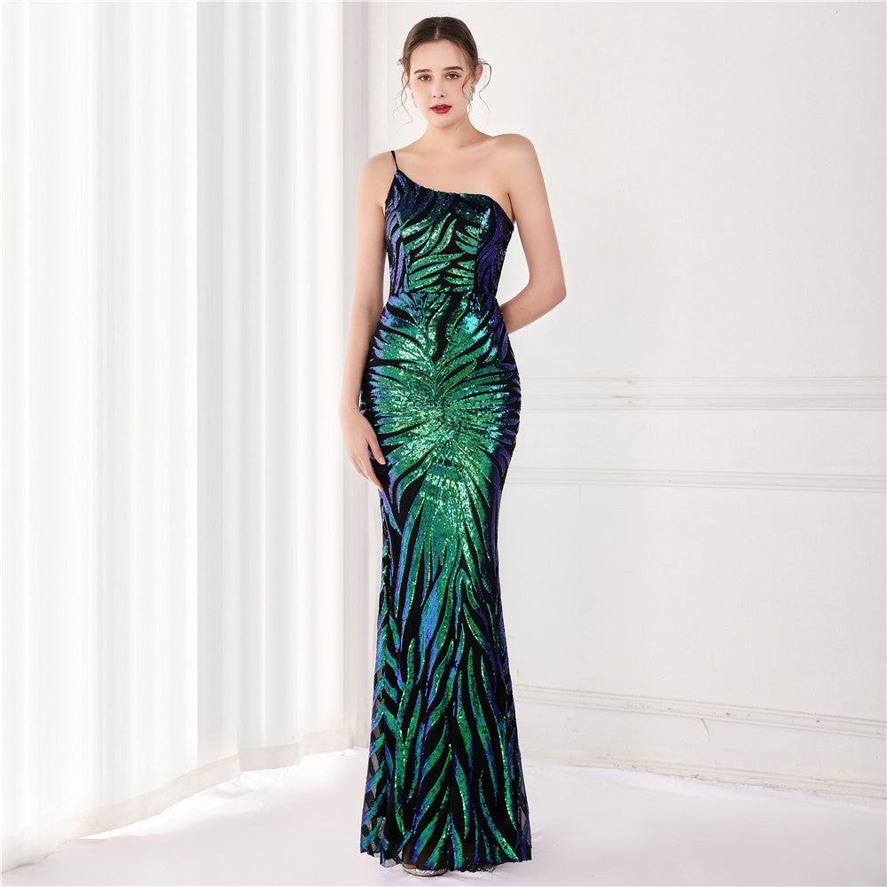 Women’s Sequin Backless Formal Gown