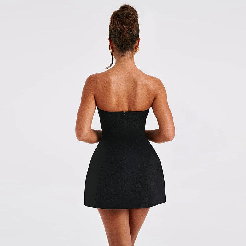 Strapless Backless Slim-Fit Mini Tube Dress