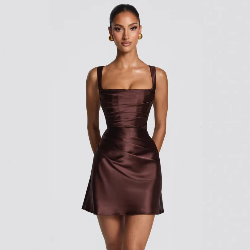 Elegant Form-Fitting Solid Slip Dress
