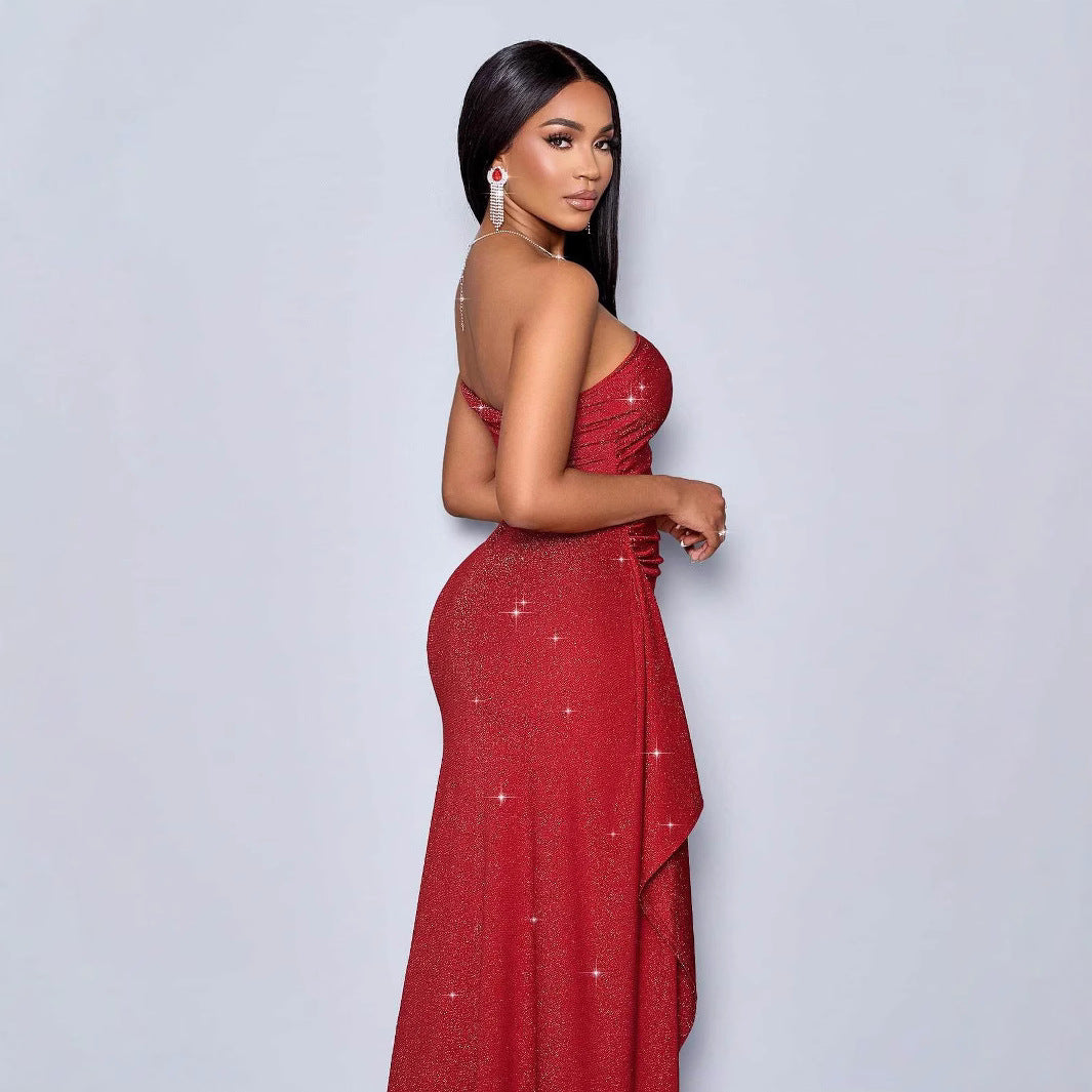 Women’s Luminous Red Asymmetric Side