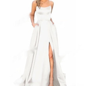 Women’s Shoulder-Hollow Slimming Long Bridesmaid