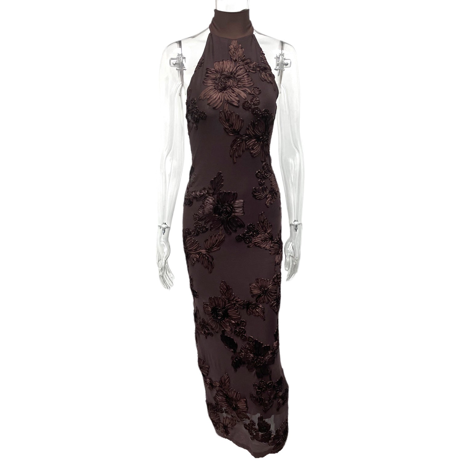 Sleeveless Crew Neck Party Dress