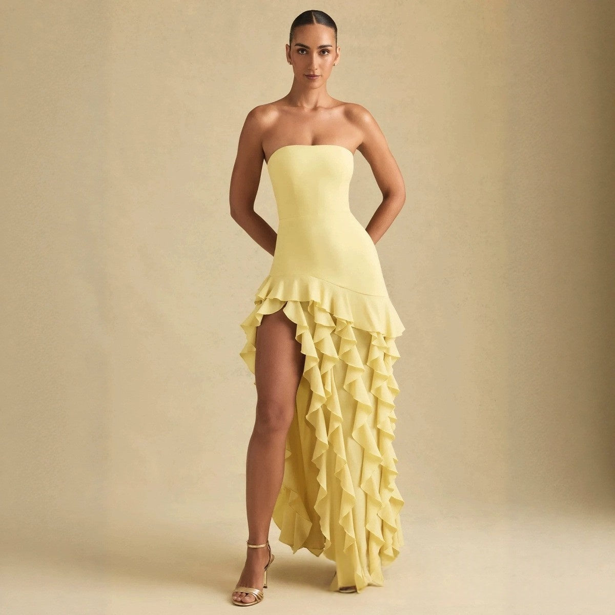 Women’s Ruffle-Trimmed Elegant Gown