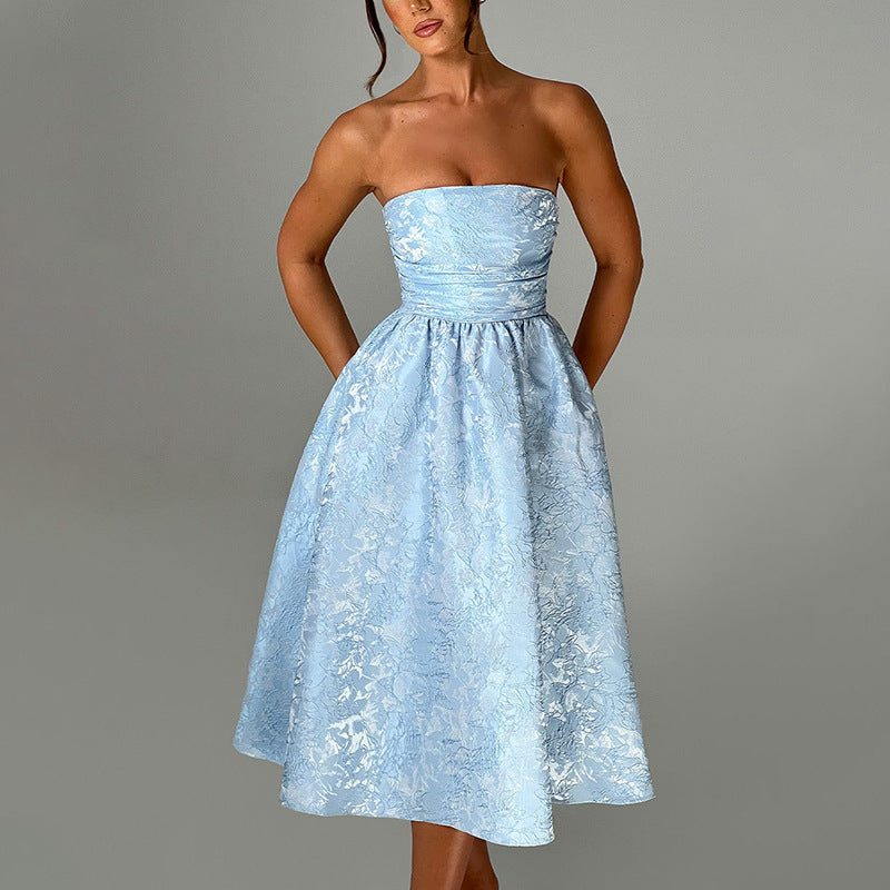 Women’s Jacquard Satin Tube Dress