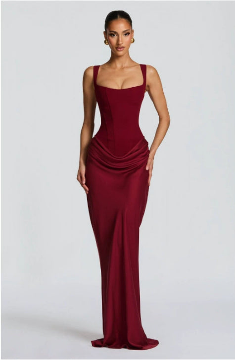 Women’s Solid Color Adjustable Strappy Tie Dress