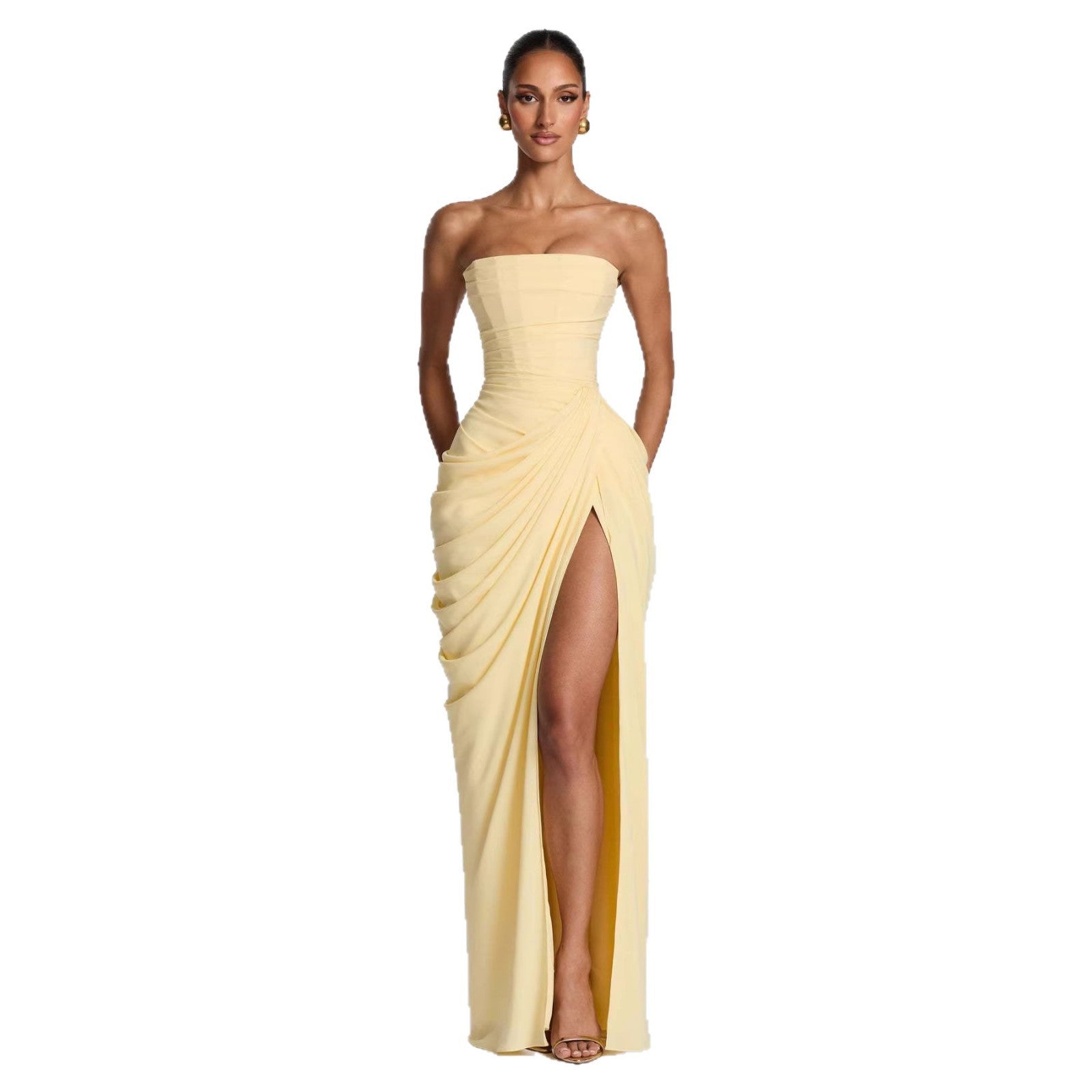 Women’s Tube Top Pleated Maxi