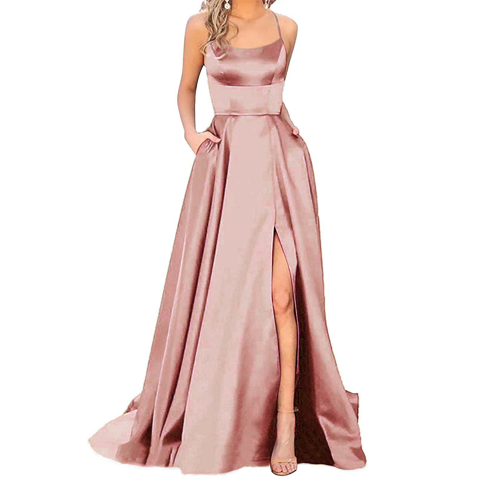 Women’s Shoulder-Hollow Slimming Long Bridesmaid