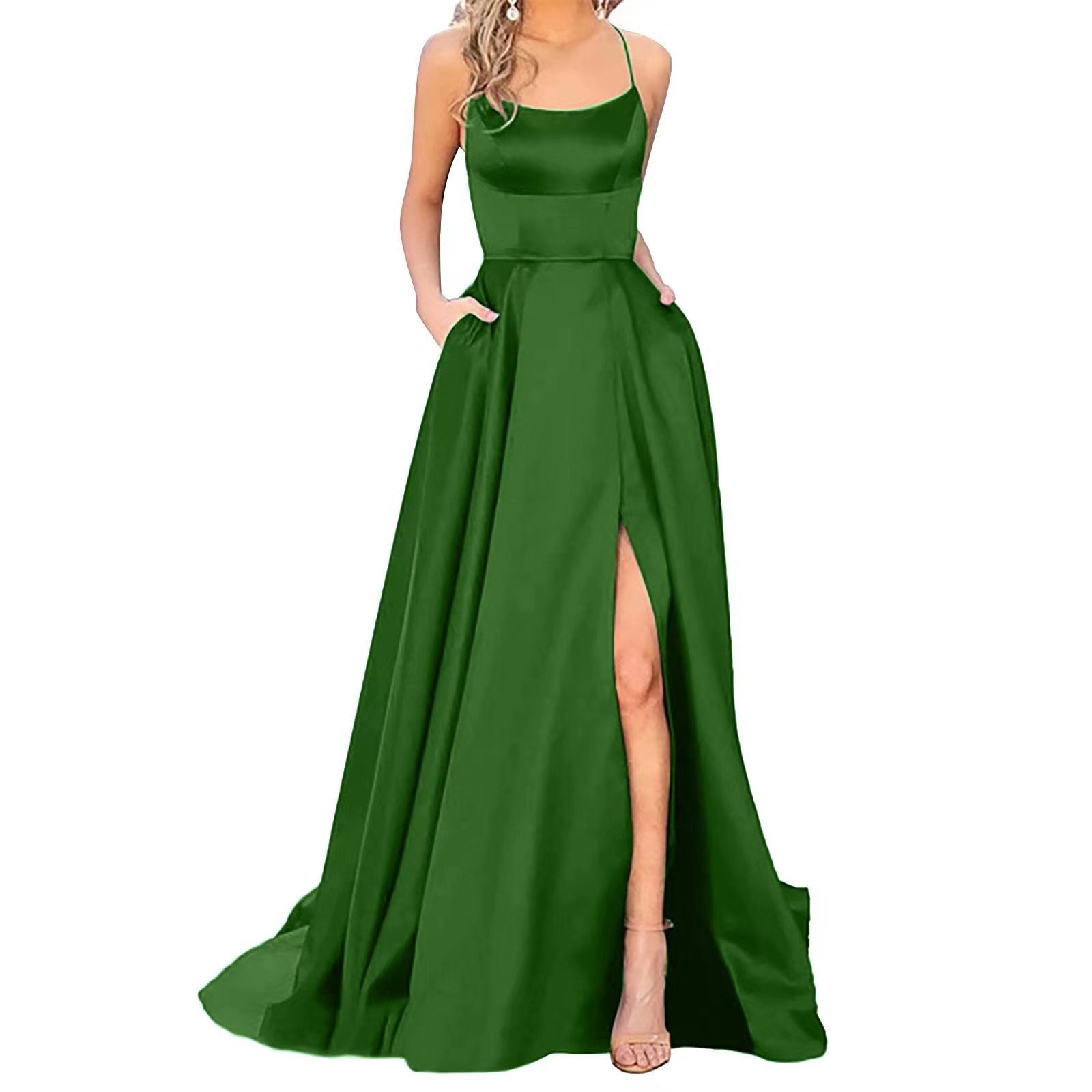 Women’s Shoulder-Hollow Slimming Long Bridesmaid